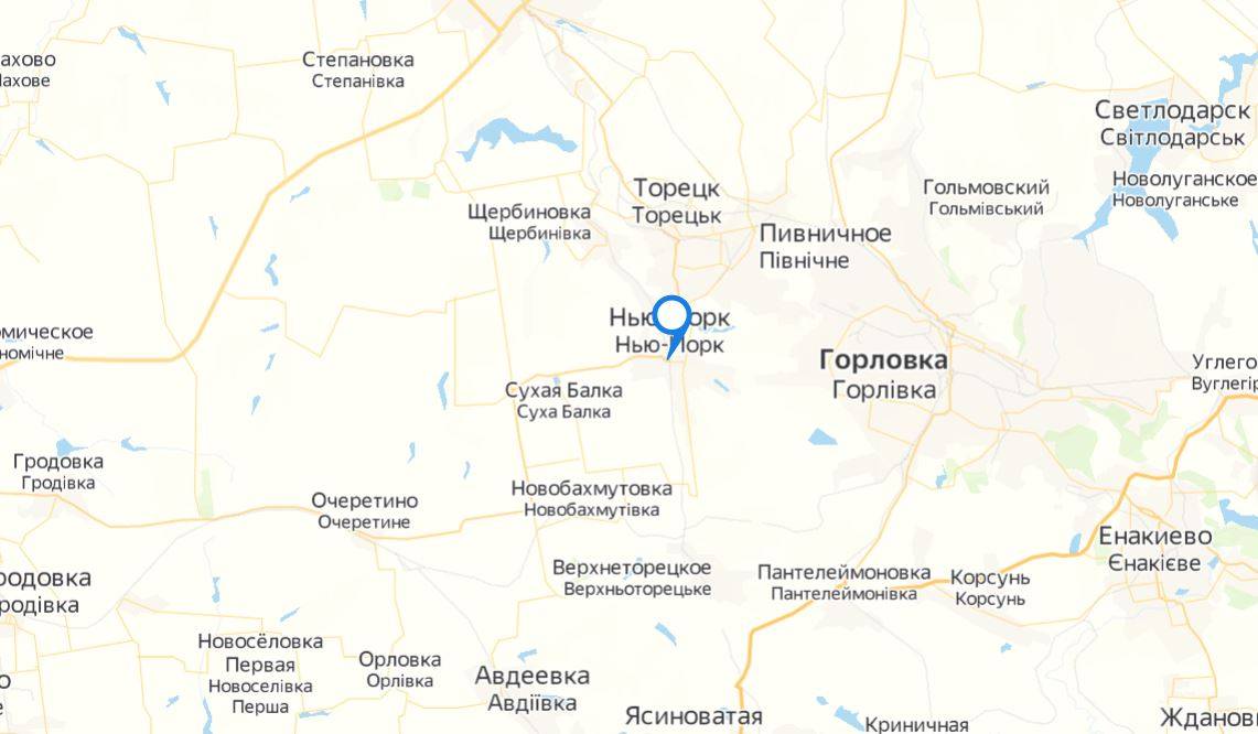Дзержинск донецкая область на карте